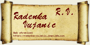 Radenka Vujanić vizit kartica
